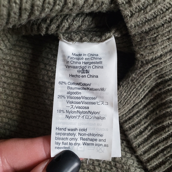 Madewell Green Cowl Neck Knit Sweater sz med - Picture 6 of 12